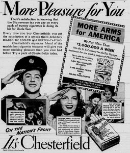 First war-themed advertisement titled, "More Pleasure for You"