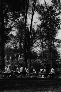 Dave Grant teaching in the dogwood dell outdoor classroom