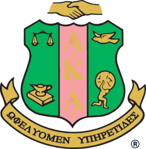 Insignia for sorority AKA with motto