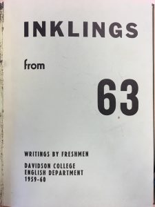 Cover of Inklings, 1963, Writings by Freshmen