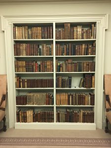 Bookshelves containing the Original Davidson College Library and the personal library of President Morrison, the first president of the college