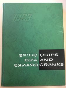 Cover of Quips and Cranks Cover 1963, green cover with the title written forward and backwards