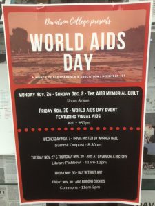 Poster listing World AIDS Day events