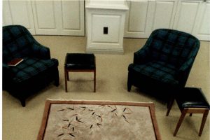 Chairs made of Davidson tartan in the Davidsoniana Room