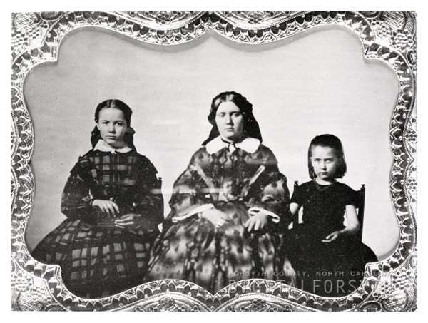 Portrait of Henry E. Fries' sisters, Mary, Caroline, and Emma. 1860.