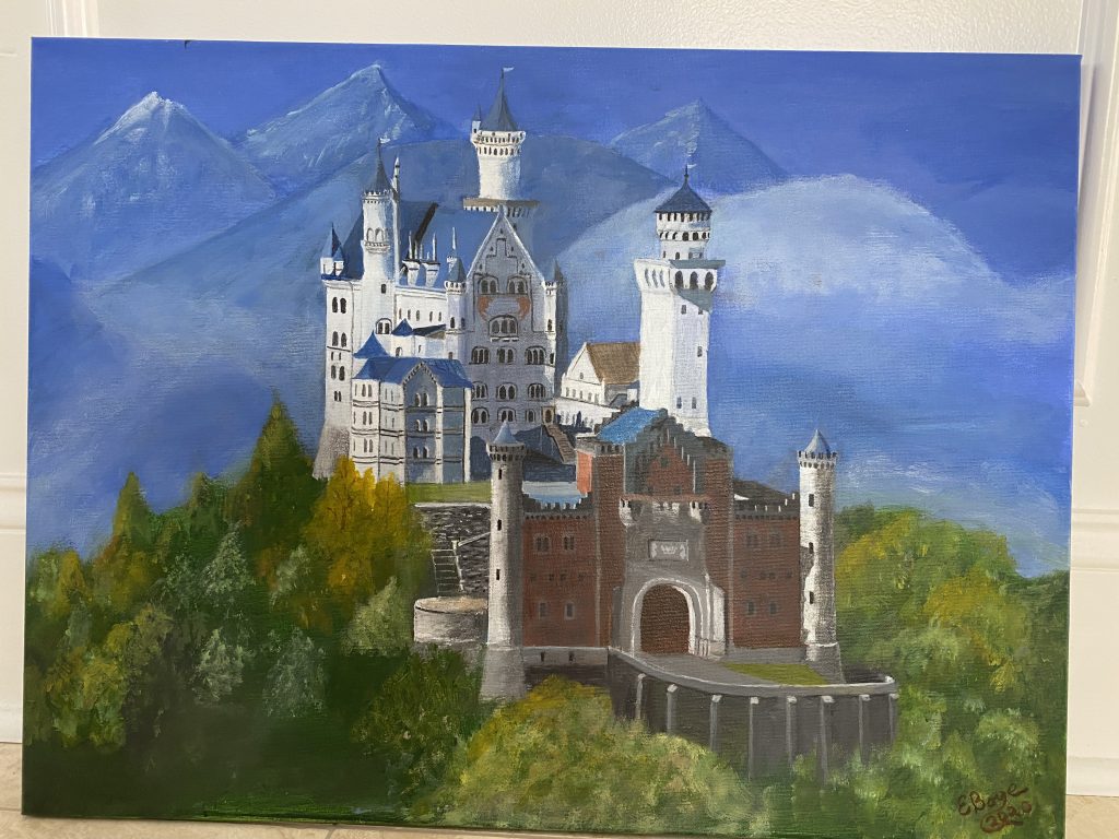 Painting of castle. 