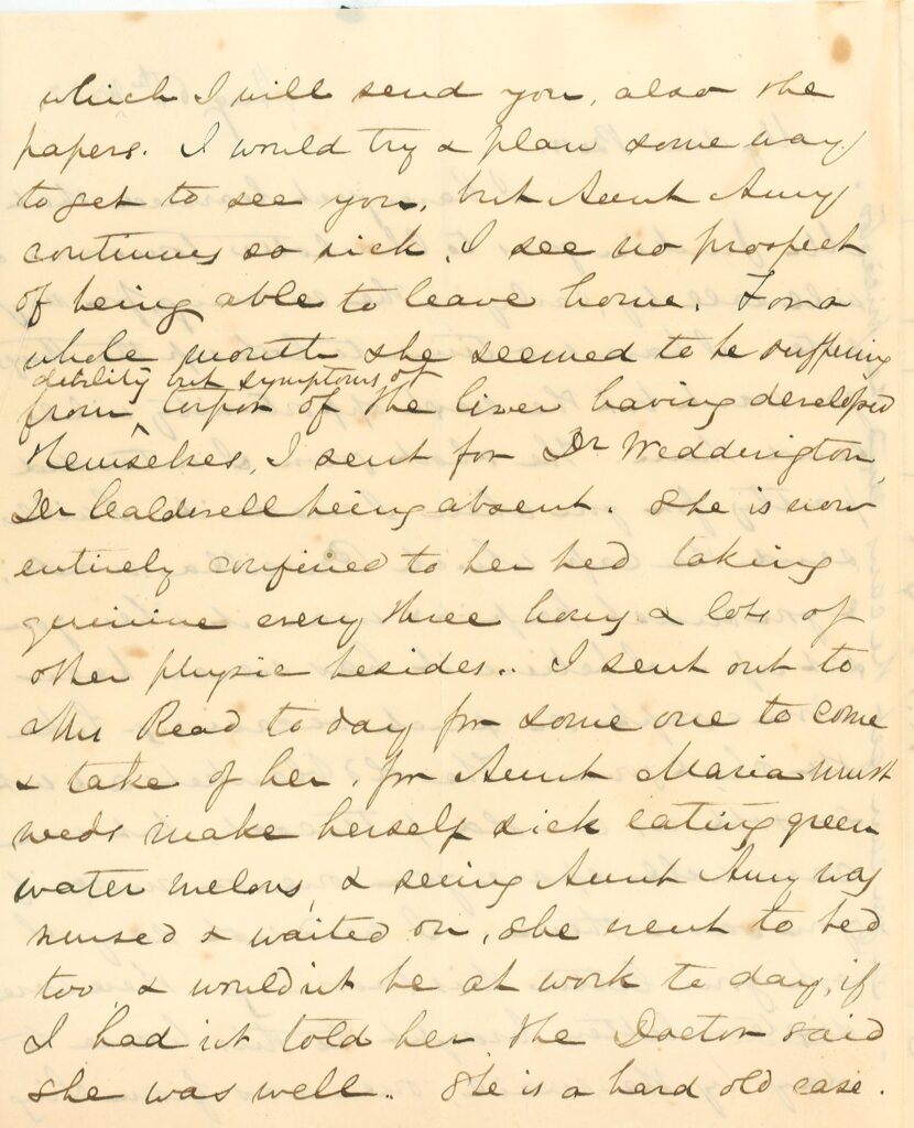 Page 2 of August 6, 1856 letter from Mary Lacy