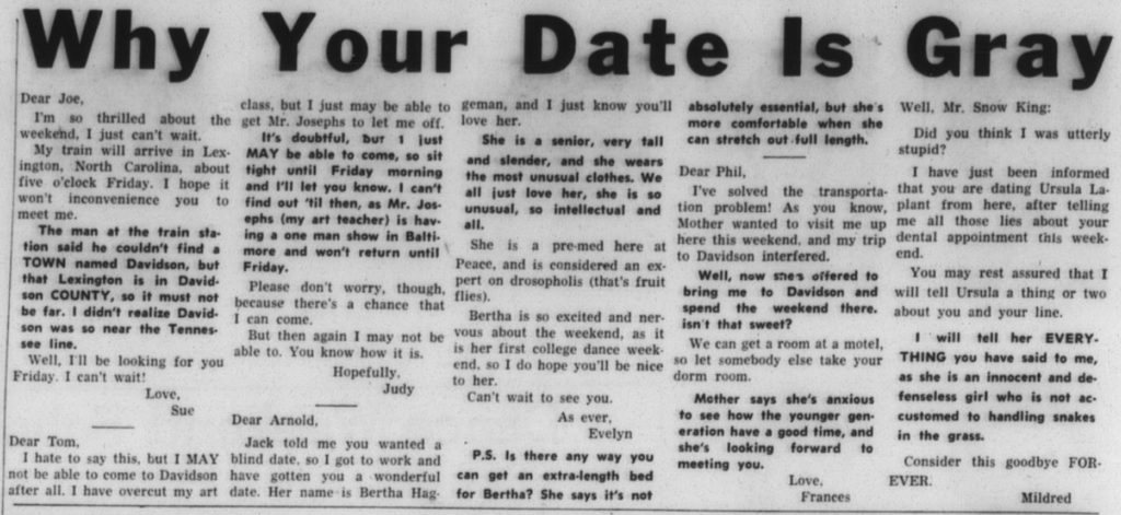 Article entitled "Why Your Date is Gray."