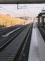 LGV Rhin-Rhône en direction de Mulhouse, vue depuis la gare de Belfort - Montbéliard TGV