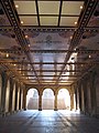 Morning view under Bethesda Terrace, Central Park, NYC.