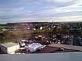 Vue sur Trévenans depuis le TGV Euroduplex (2N2) numéro 4703 voyageant à hauteur du viaduc de la Savoureuse, entre les gares de Belfort - Montbéliard TGV et de Besançon Franche-Comté TGV