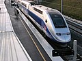 Rame de TGV Duplex Dasye numéro 746 stationnée en gare de Belfort - Montbéliard TGV