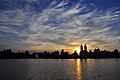 Sunset over the reservoir, Central Park.
