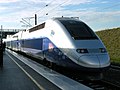 Rame de TGV Duplex Dasye numéro 746 stationnée en gare de Belfort - Montbéliard TGV