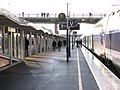 Quais de la gare de Belfort - Montbéliard TGV. À droite la rame de TGV Duplex Dasye numéro 746