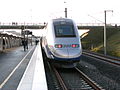 Rame de TGV Duplex Dasye numéro 746 stationnée en gare de Belfort - Montbéliard TGV