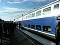 Ambiance sur les quais devant la rame de TGV Duplex Dasye numéro 746 en gare de Belfort - Montbéliard TGV
