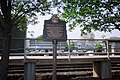 Historic marker and north end of pedestrian tunnel