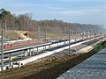 LGV Rhin-Rhône en direction de Mulhouse, vue depuis la gare de Besançon Franche-Comté TGV